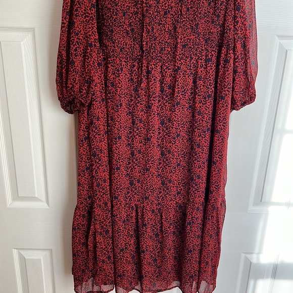 Mango Plus Printed Red & Navy Dress - Picture 3 of 3